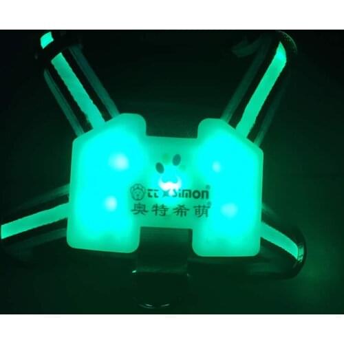 Anime dog collar 7 in 1 color Dog Harness Glowing USB Led Collar Puppy Lead Pets Vest Dog Leads