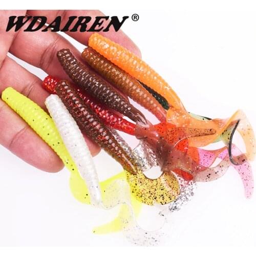 5pcs Big Curly Worms Soft Bait Fishy Smell Additives Fishing Lures Artificial Silicone Swimbait Carp Bass Pesca Fishing Takcle