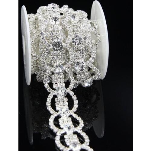 5Yards Rhinestones Trimming For Clothing Wedding Dress Belt Appliques Sewing Decorations High Quality 2020