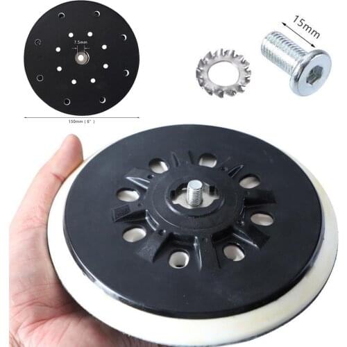 6 Inches 150 MM 17-Hole Back-up Sanding Pad Hook & Loop Sander Backing Pad for Air Sander Replacement