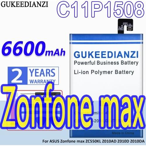 C11P1508 Battery For ASUS Zonfone max ZC550KL Z010AD Z010D Z010DA Mobile Rechargeable Battery For ASUS max ZC550KL 6600mAh