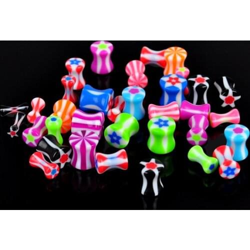 LOT 100 PCS Free Shippment Ear Plugs Ear Tunnels Sets Earlets Body Piercing 2-8mm