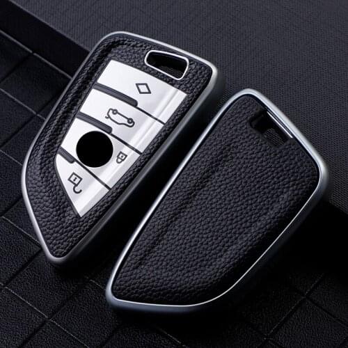 TPU Leather Car Key Remote Cover Case Shell for BMW X1 X3 X5 X6 Series 1 2 5 7 F15 F16 E53 E70 E39 F10 F30 G30 remote keychain