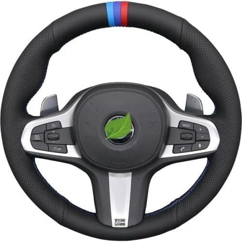 Car Steering Wheel Cover Non-Slip Black Artificial Leather For BMW M Sport G30 G31 G32 G20 G21 G14 X3 G15 G16 G01 X4 G02 X5 G05
