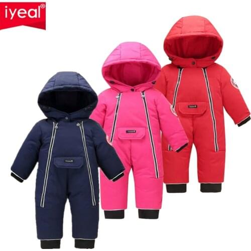 IYEAL Children Baby Clothes Winter Snowsuit Duck Down Romper Outdoor Toddler Girls Overalls for Boys Kids Jumpsuit 1-4 Years