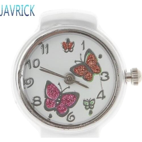 Women Dial Quartz Analog Finger Ring Watch Butterfly Elastic Gift Creative Steel JUL31