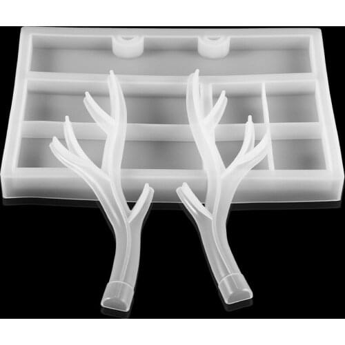 DIY handicraft epoxy mold antler trunk model decoration mirror crystal silicone mold creative home decoration