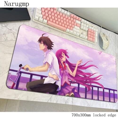 Monogatari Series mousepad Kuro gaming mouse pad computer gamer accessories large mat Tsukimonogatari laptop desk protector pads