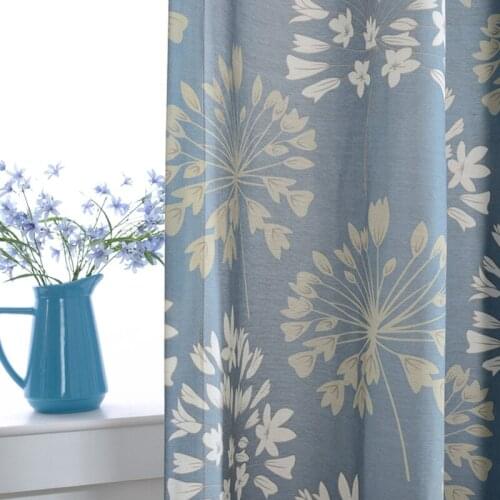 Customized Living Room Bedroom Curtains Modern Minimalist Chinese Curtains Cotton Printing Curtain Window Screen