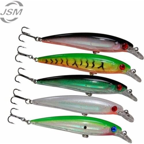 JSM 1 pc/lot Hard Fishing Lures Saltwater Fishing Laser Minnow Floating Artificial jig hard Lure Fishing Hook