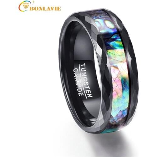 BONLAVIE Multi-faceted Polishing Promise Band Men Rings 100% Tungsten Carbide Multi-size Anillos para hombres Pierscienie