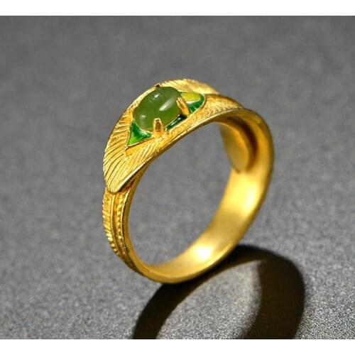 S925 Sterling Silver Ring Wholesale Cloisonne Blue Purple Jewellery Ornament Sterling Silver Open Ended Ring