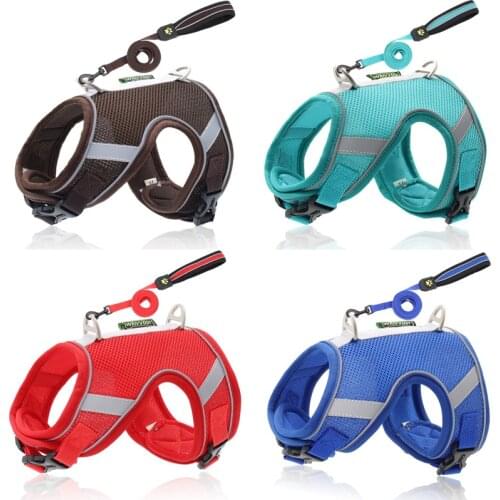 Lightweight Dog Harness Leash Set for Small Medium Dogs Pet Accessories Reflective Comfort Vest Harness with Handle Rabbit York