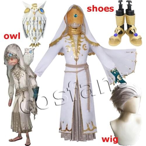 Game Identity V Cosplay Costumes Seer Eli Clark Lunar Phase Skin Cosplay Costume White Long Suit Halloween Comic Cosplay Costume