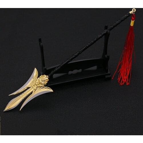 Alloy Sword 22cm Animation Game Peripheral Weapon Model Single-handed Gun Metal Weapon Office Decoration Holiday Gift