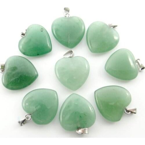 Natural stone Quartz Crystal Turquoises opal tiger eye Heart-shaped pendants for diy jewelry making necklace Accessories10pcs Q8