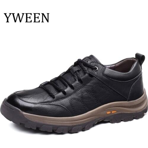 YWEEN New Men Casual Shoes Spring Autumn Split Leather Wear-resistant Shoes Male British designer shoes Outdoors Mens Shoes