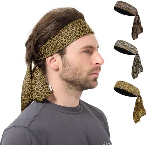 New Leopard Snake Skin Workout Headband Outdoor Sports Tennis Basketball Head Sweat Band Unisex Fashion Yoga Running Headband