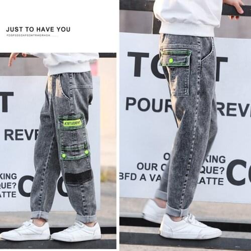 5-14 years old boys' pants Korean fashion spring and autumn sports pants childrens pants childrens casual pants jeans