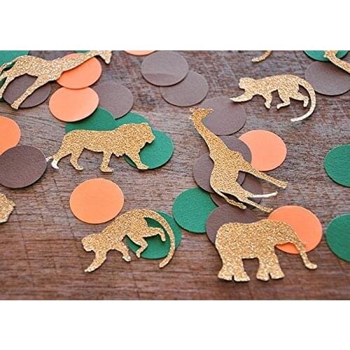 Customize Jungle Baby Shower Confetti,Kids first Birthday party table scatter decor confettis party decor