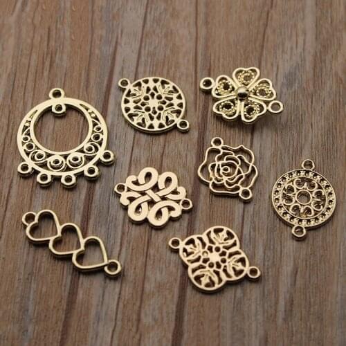 10pcs Gold Plated Flower End Clasps Connector for Earrings Necklace Jewelry Making Bracelet Accessories DIY Handmade Craft Z847