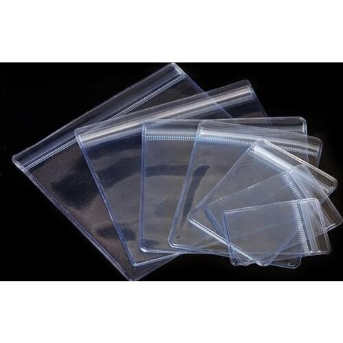 0.48mm transparent PVC Packaging Pack Plastic bags jewelry storage bags Anti Oxidation Zipper resealable