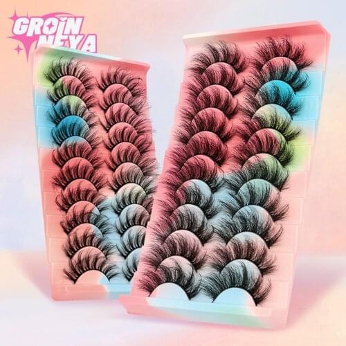 GROINNEYA 5/10 Pairs 3D Mink Lashes Fluffy Soft Wispy Eyelashes Dramatic False Eyelashes Wholesale Faux Cils Makeup