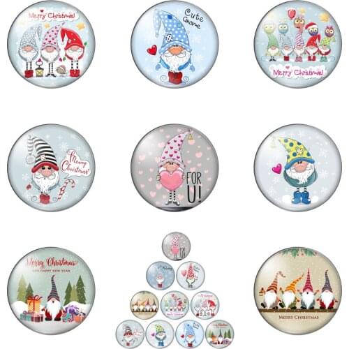 Merry Christmas Beauty Santa Claus Gift Round Photo Glass Cabochon Demo Flat Back Making Findings Handmade DIY Accessories