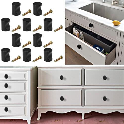 10Pc Aluminum Alloy Handles for Furniture Single Hole Smooth Dresser Drawer Wardrobe Pulls Knob Kitchen Cupboard Handle Hardware