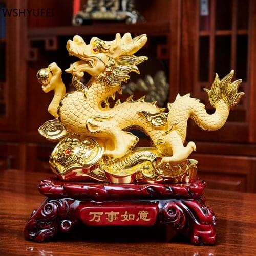 1pc Chinese Fengshui Golden Lucky Money Resin Statue Home Decor Living Room Decorations Opened Birthday Present Ornament Crafts