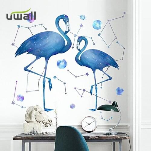 Creative Flamingo Wall Stickers Living Room Bedroom Decoration Background Wall Decorations Home Decor Self Adhesive Sticker