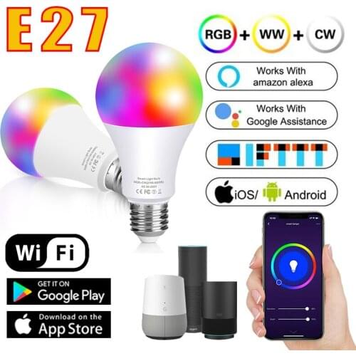 WiFi Dimmable Color Smart Bulbs Compatible with Alexa Echo/Google Home LED Lights Bulb Indoor Lighting Or IR Remote Control bulb