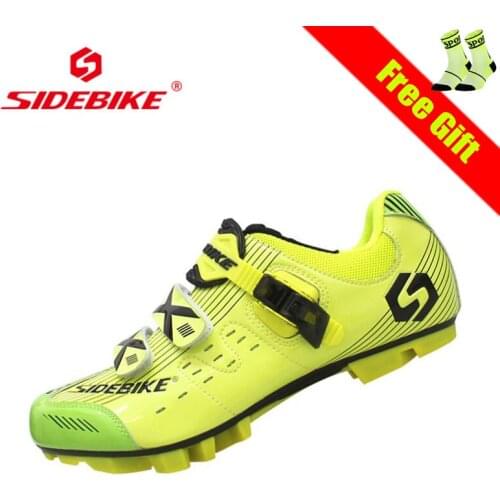 SIDEBIKE Yellow Mtb Cycling Shoes Mountian Bike Sneakers Self-locking Breathable Sapatilha Ciclismo Mtb Outdoor Superstar Shoes