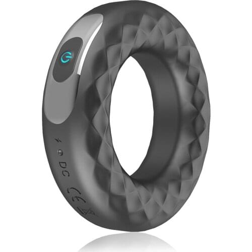 Vibrating Penis Ring Silicone Cockring Delay Ejaculation Erection Lock Ring Penis Vibrator Long Lasting Erotic Sex Toys for Men