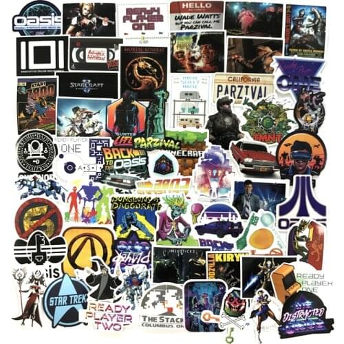 57pcs/1lot Ready Player One gundam Funny Sticker Decal For Car Laptop Bicycle Motorcycle Notebook Waterproof Sticker