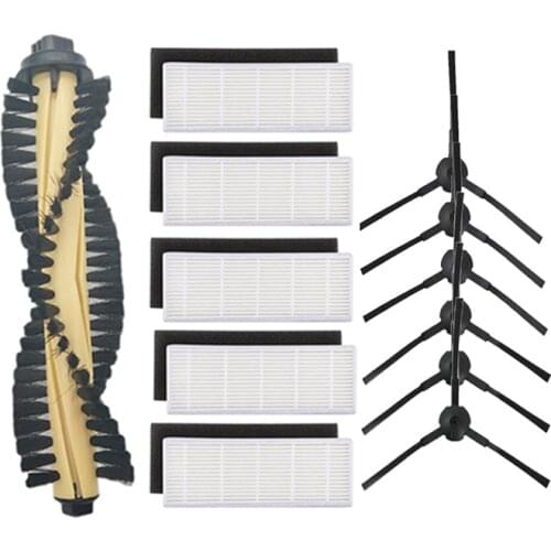 17pcs/lot Main brush & Side brush & Hepa filter replacements for ilife A4 T4 X432 X430 X431 Vacuum cleaner filter accessories