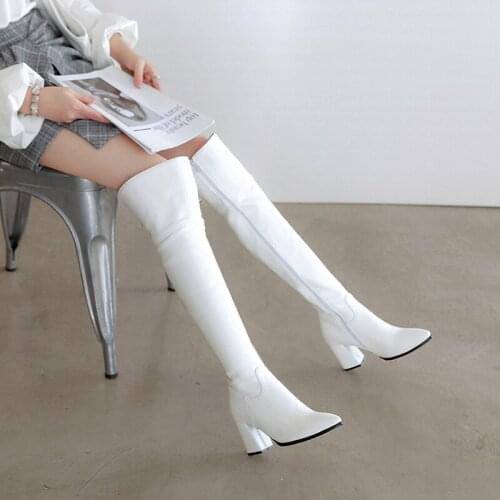 Sgesvier High Quality Over The Knee High Boots Women Soft Leather Knee Winter Boots Comfortable Warm Fur Women Long Boots Shoes