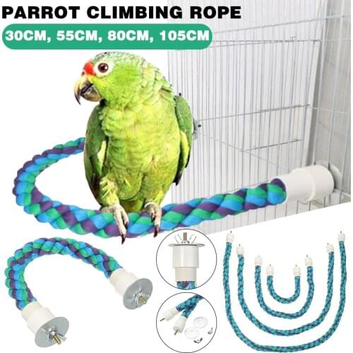 1pc Parrot Climbing Rope Cotton Climbing Rope Funny Bite Toys For Bird Budgies Parakeet Training Accessories