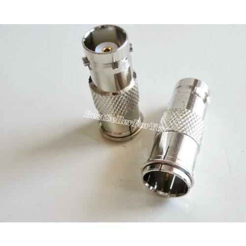 10Pcs BNC-F adapter connector BNC Jack female to F Plug Male Quick Push-on straight
