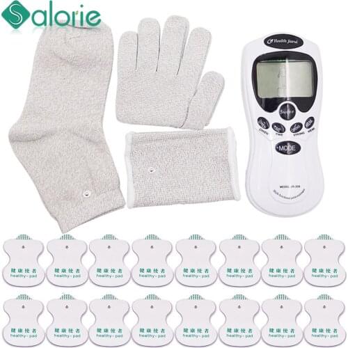 12 Button EMS Digital Tens Acupuncture Body Electrical Muscle Stimulator Therapy Massage Pulse Back Neck Slipper Massage Pads