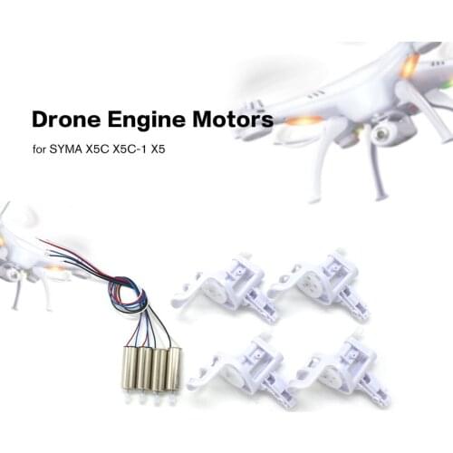 2 Pairs Drone Engine Motors with 4pcs Motor Base Cover for SYMA X5C X5C-1 X5 RC Quadcopter Accessories