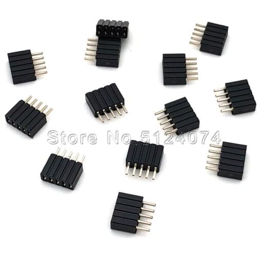 20pcs/lot Single row 5pin female pin spacing 1.27mm row pin socket female seat 1*5P straight needle Female Header connector