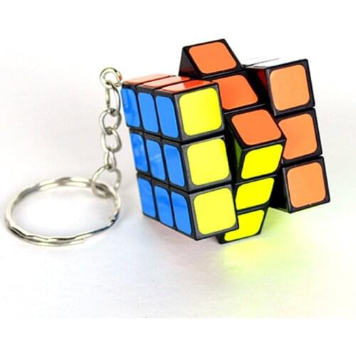 3*3*3 Magic Cube PVC Sticker Mini Portable Pocket Key-Chain Educational Cube Puzzle Toys For Children Adult Key Decoration M0105