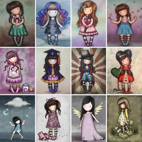 5D Diamond Painting Cartoon Girl Series Picture Full Dill Square Round Diamond Embroidery Cross Stitch Gift Kits Home Decor