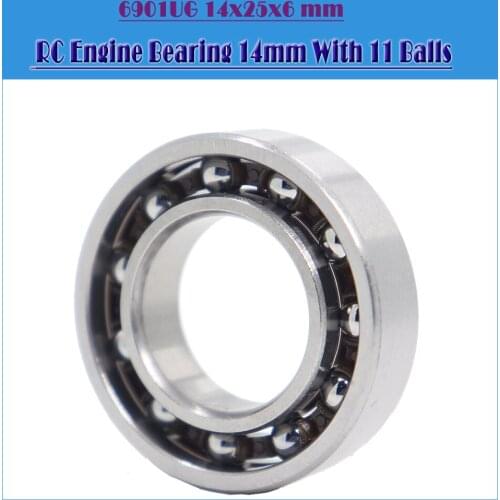6901UG RC Engine Bearing 14x25x6 mm ABEC-3 ( 1 PC ) 6901 UG ID 14mm With 11 Balls Glow Plug Model R/C Engines Ball Bearings