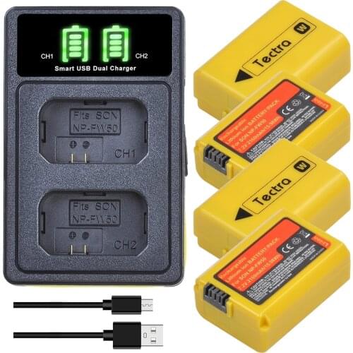2160mAh For Sony NP-FW50 NP FW50 Camera Battery+Dual Charger for Sony Alpha a6500 a6300 a6000 a5000 a3000 NEX-3 a7R a7S NEX-7