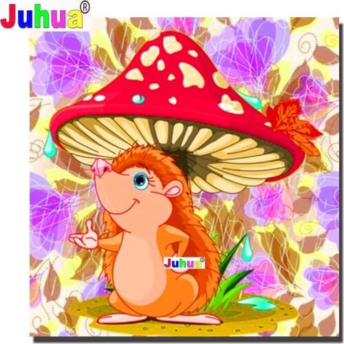 Jungle Hedgehog Diamond Painting cross stitch Full Square Round mosaic embroidery Cartoon Animal Diamond Picture decoration Art