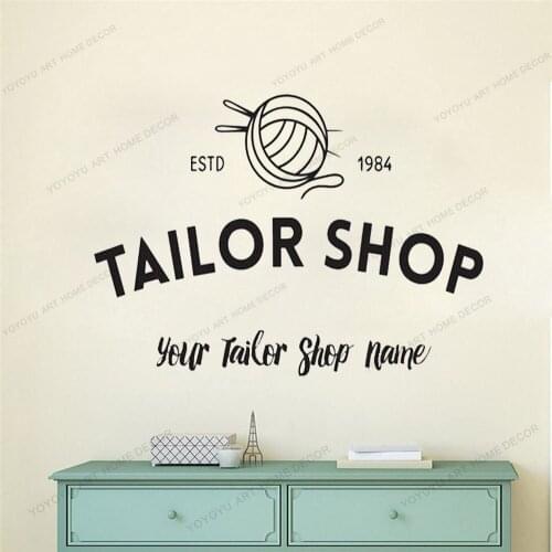 Atelier wall decal Tailor Shop Sewing Studio luminous stickers Fashion Clothes Women Stickers Shop Custom yw-718