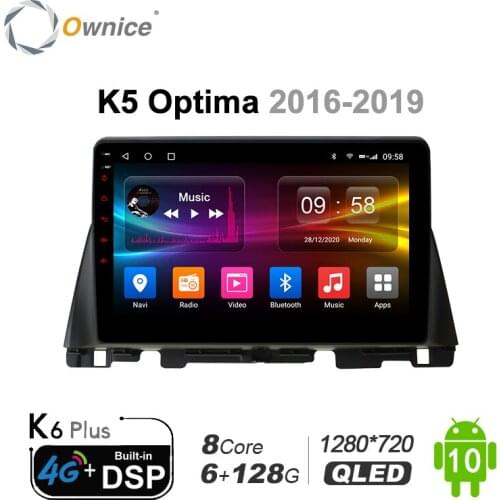 Ownice 1din Car Radio Android 10.0 Carplay Navigation 8 Core Multimedia Car Video Player for KIA K5 Optima 2016 2017 2018 2019