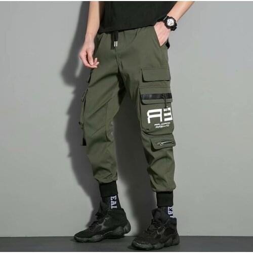 Hip Hop Cargo Pants Mens Multi-pockets Harajuku Techwear Cargo Trousers Streetwear Joggers Korean Style Punk Casual Pants